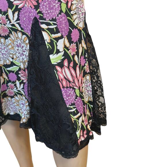 VTG Spenser Jeremy 100% Silk Skirt SZ 6 Floral Lace Fairy Whimsigoth Romantic - Picture 10 of 14